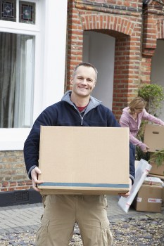 Professional team preparing office items for relocation
