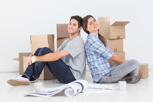 Professional removal team handling furniture
