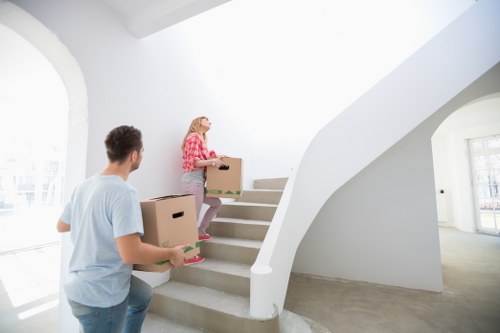 Items being loaded into a removal truck in London