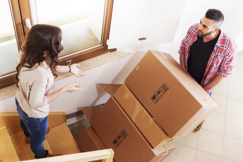 Experienced movers handling furniture
