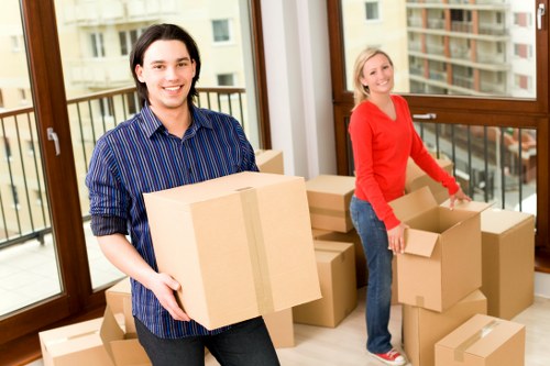 Man and van vehicle loaded with office furniture